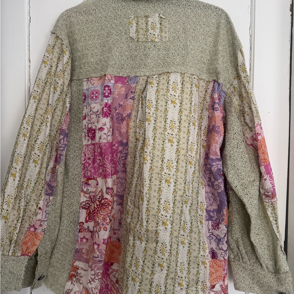 Pol Multicolor Patchwork Button Down Shirt - image 1